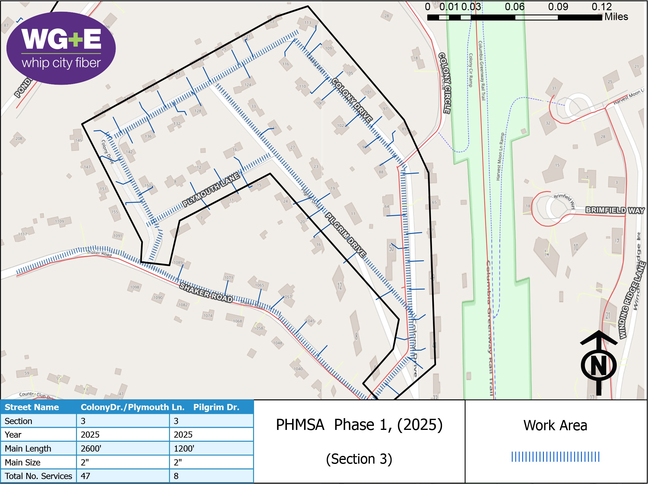 Map of Shaker Road, Plymouth Lane, Pilgrim and Colony Drives