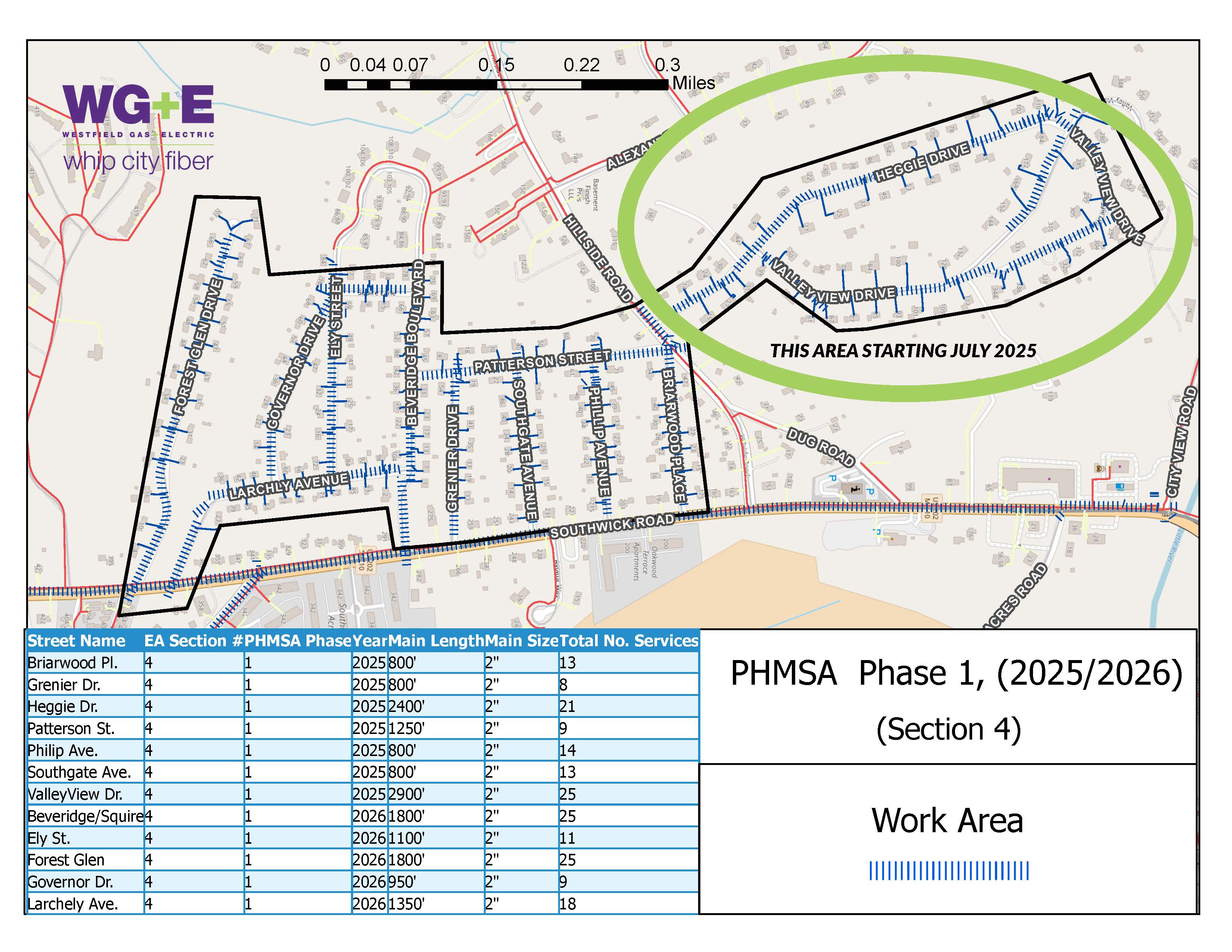 Map of Valley View and Heggie Drives