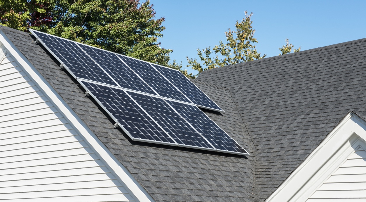 solar panels on roof